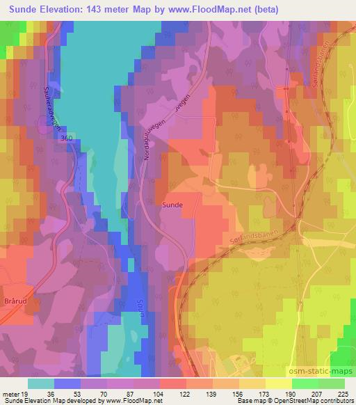 Sunde,Norway Elevation Map