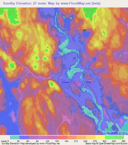 Sundby,Norway Elevation Map