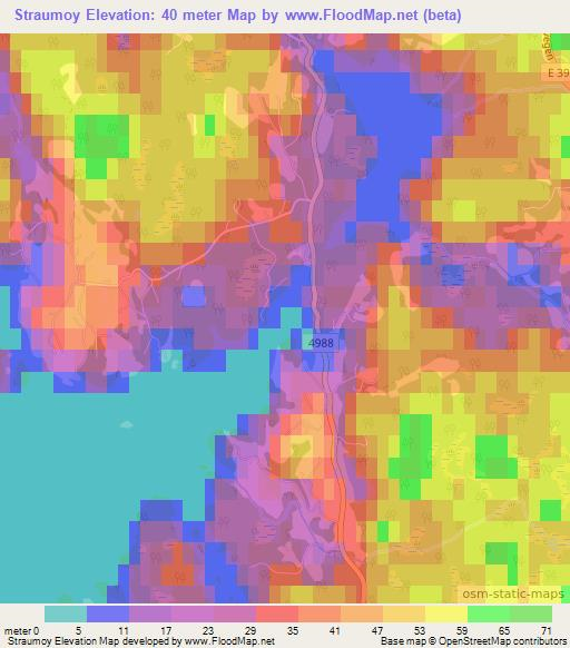 Straumoy,Norway Elevation Map