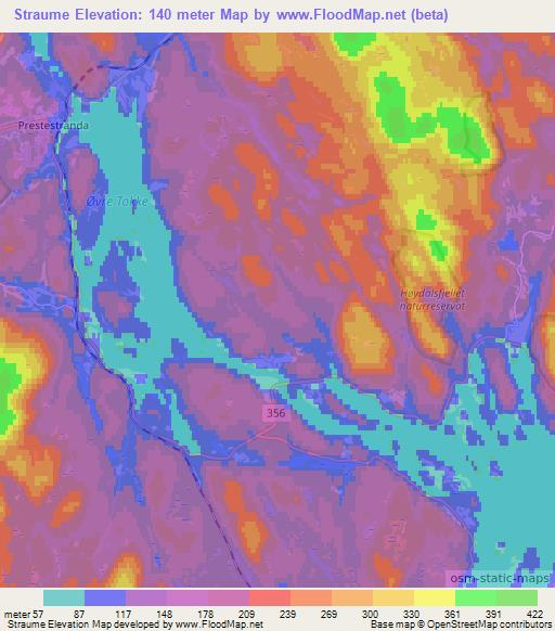 Straume,Norway Elevation Map
