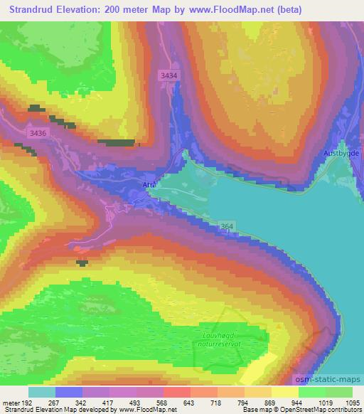 Strandrud,Norway Elevation Map