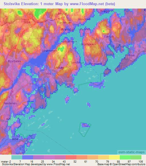 Stolsvika,Norway Elevation Map