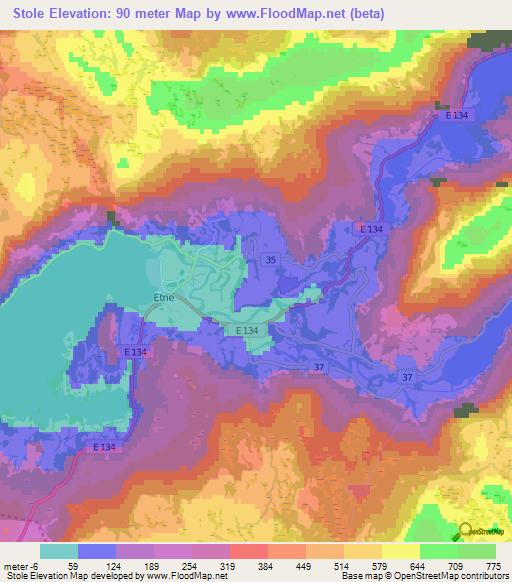 Stole,Norway Elevation Map