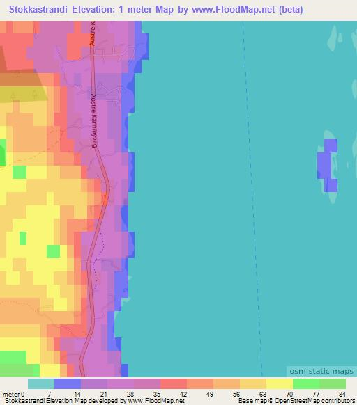Stokkastrandi,Norway Elevation Map