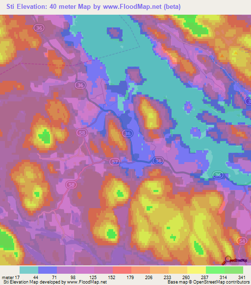 Sti,Norway Elevation Map