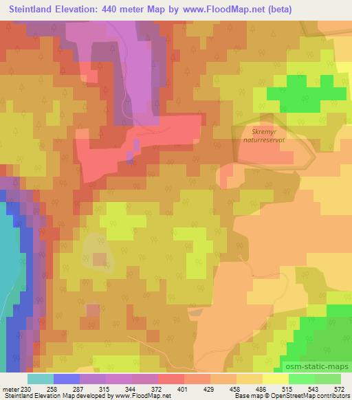 Steintland,Norway Elevation Map