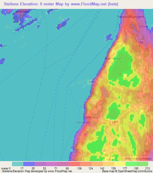 Steilene,Norway Elevation Map