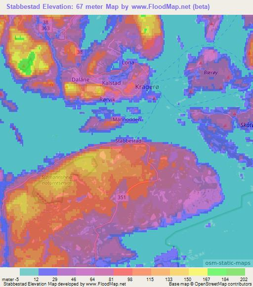 Stabbestad,Norway Elevation Map
