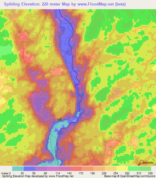 Spilding,Norway Elevation Map