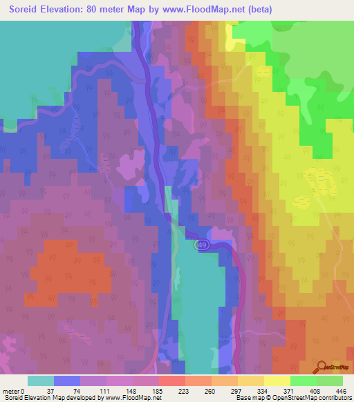 Soreid,Norway Elevation Map