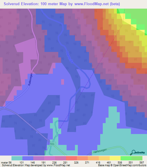 Solverud,Norway Elevation Map