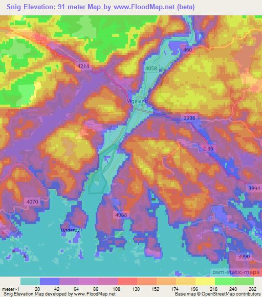 Snig,Norway Elevation Map