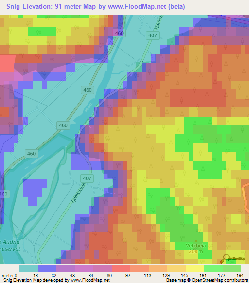 Snig,Norway Elevation Map