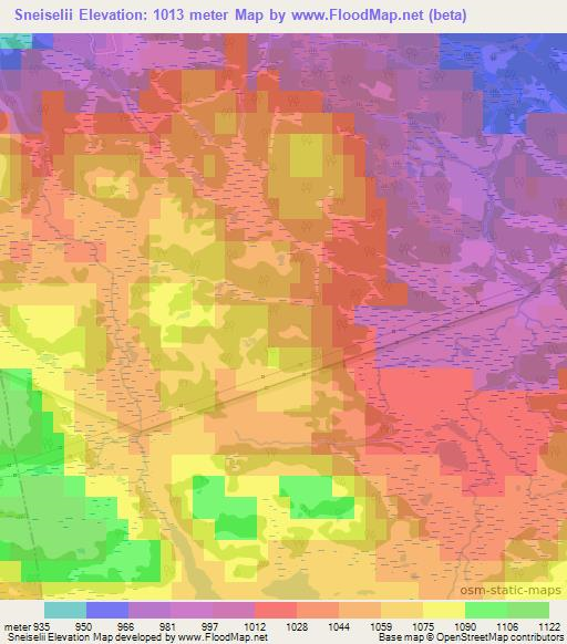 Sneiselii,Norway Elevation Map