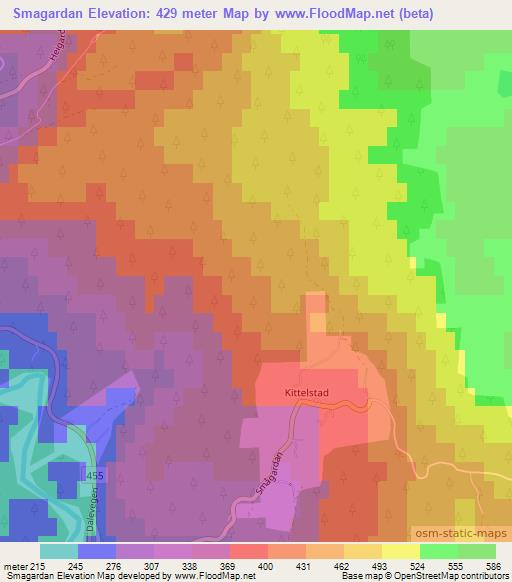 Smagardan,Norway Elevation Map