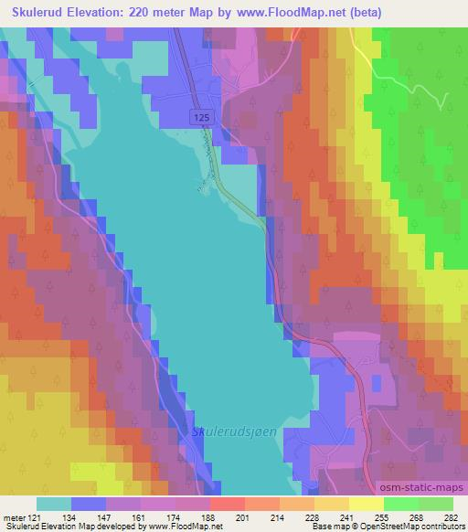 Skulerud,Norway Elevation Map