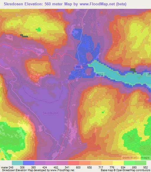 Skredosen,Norway Elevation Map