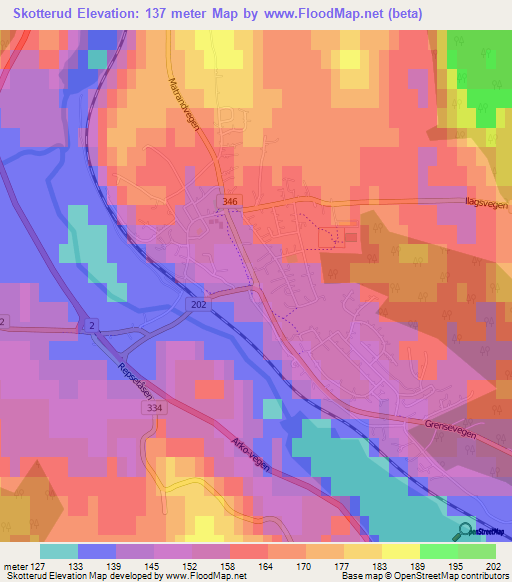 Skotterud,Norway Elevation Map