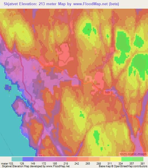 Skjatvet,Norway Elevation Map