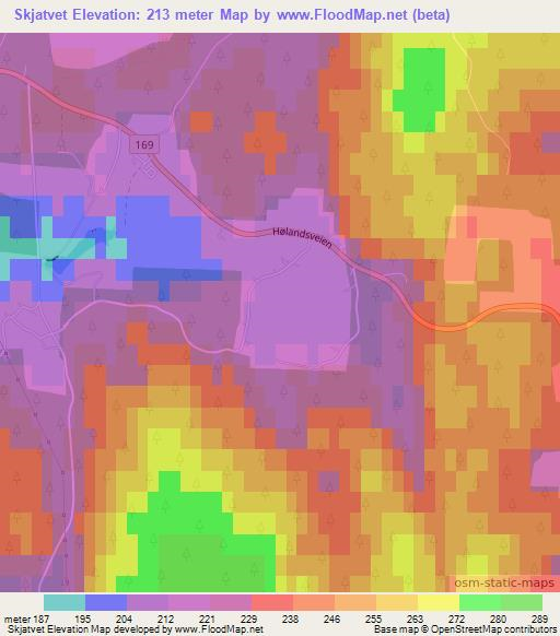 Skjatvet,Norway Elevation Map
