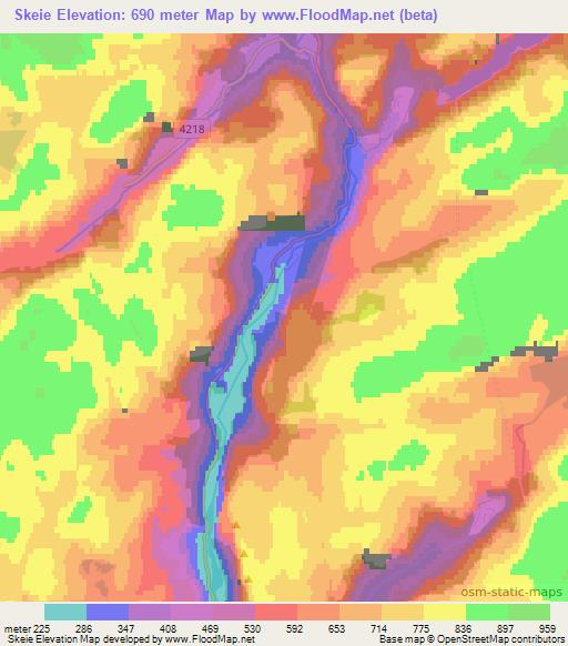 Skeie,Norway Elevation Map