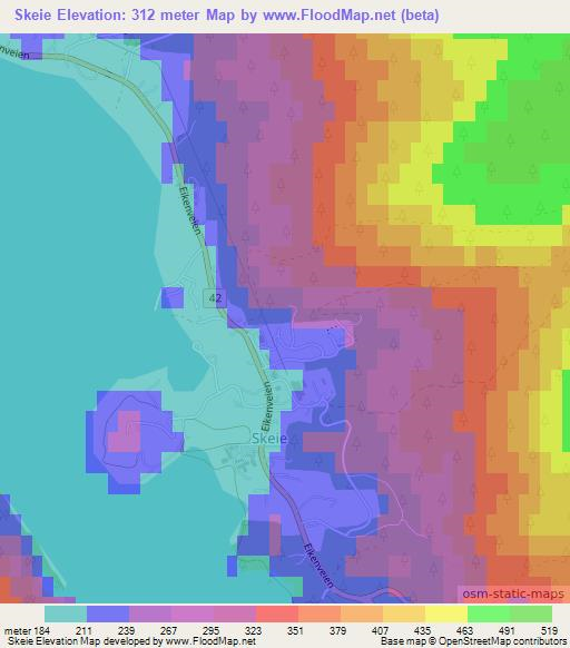 Skeie,Norway Elevation Map