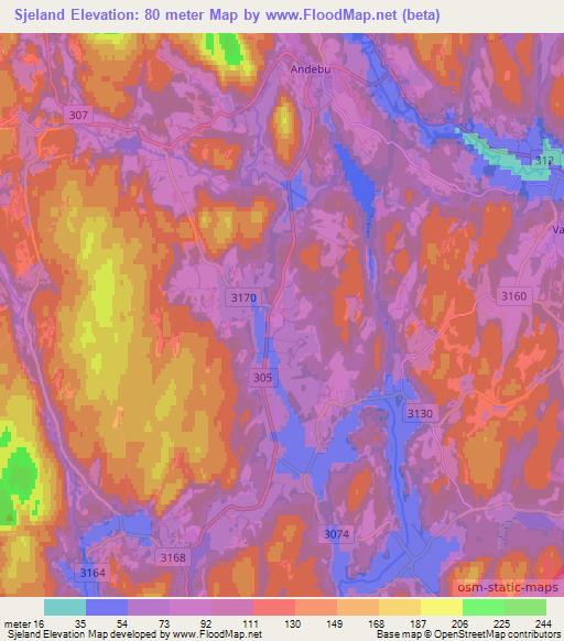 Sjeland,Norway Elevation Map