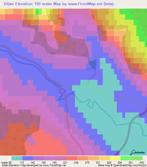 Siljan,Norway Elevation Map
