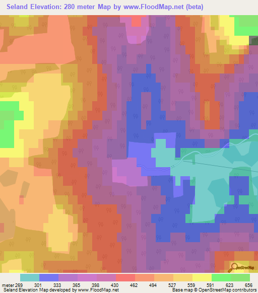 Seland,Norway Elevation Map
