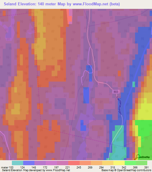 Seland,Norway Elevation Map