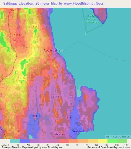 Saltkopp,Norway Elevation Map