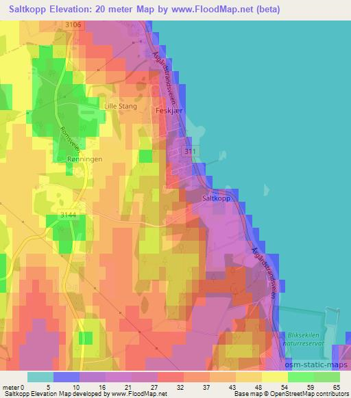 Saltkopp,Norway Elevation Map