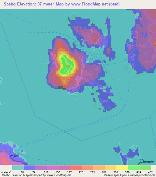 Saebo,Norway Elevation Map