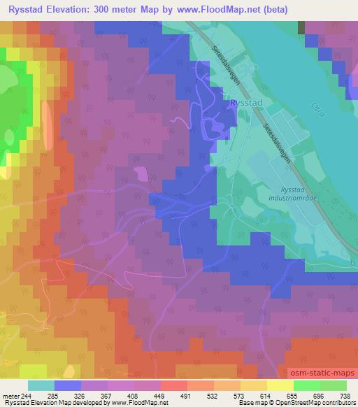 Rysstad,Norway Elevation Map