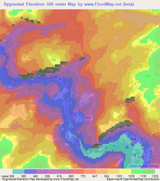 Rygnestad,Norway Elevation Map
