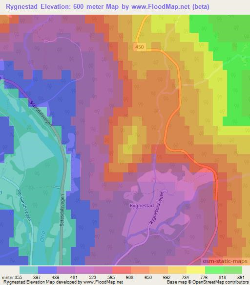 Rygnestad,Norway Elevation Map