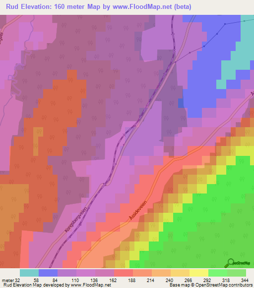 Rud,Norway Elevation Map