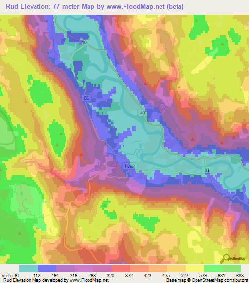 Rud,Norway Elevation Map