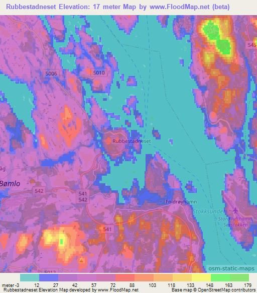 Rubbestadneset,Norway Elevation Map