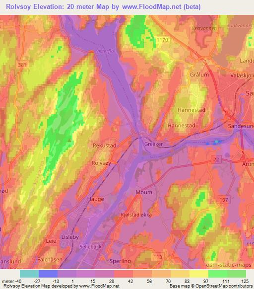 Rolvsoy,Norway Elevation Map