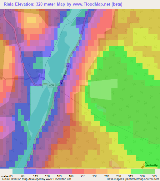 Risla,Norway Elevation Map