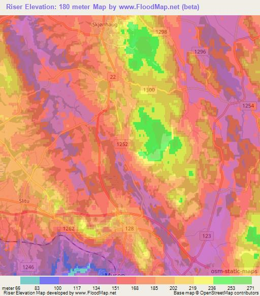 Riser,Norway Elevation Map