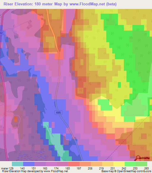 Riser,Norway Elevation Map