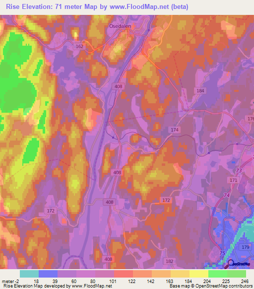 Rise,Norway Elevation Map