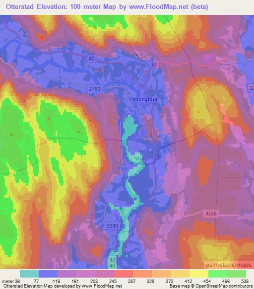Otterstad,Norway Elevation Map
