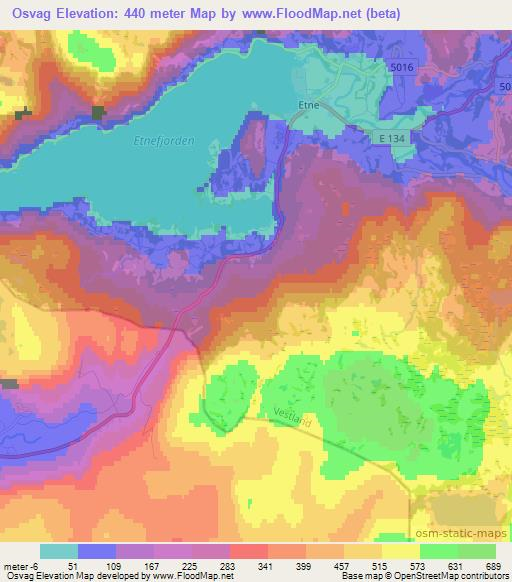 Osvag,Norway Elevation Map