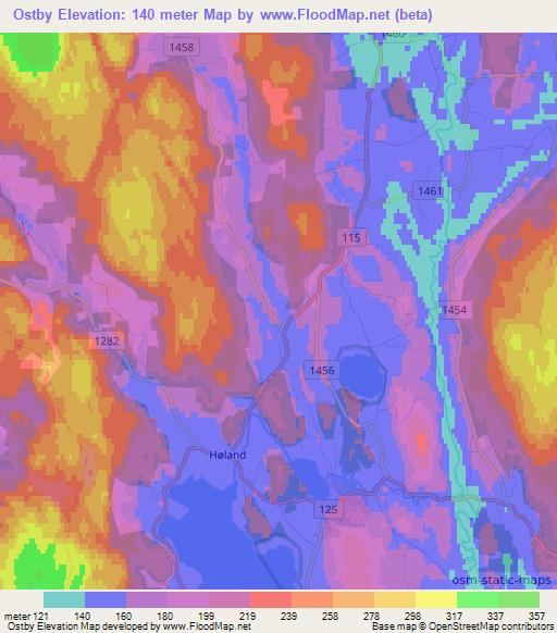 Ostby,Norway Elevation Map