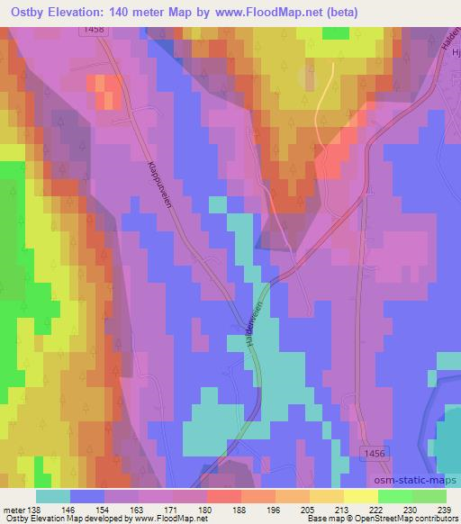 Ostby,Norway Elevation Map