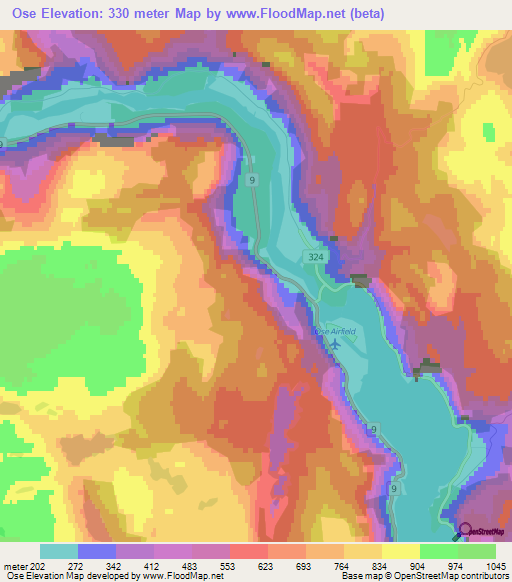 Ose,Norway Elevation Map