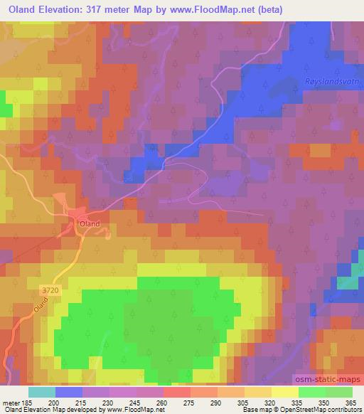 Oland,Norway Elevation Map